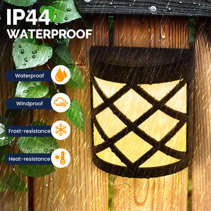 Solpex Solar Fence Lights, 8 Pack Waterproof Deck & Wall Lights - 6 LED Decorative Outdoor for Deck, Patio, Stairs, Yard, Path & Driveway (Warm White)