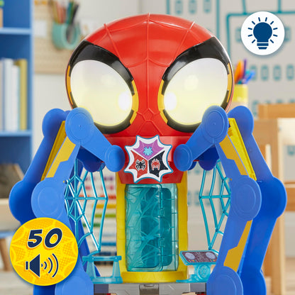 Spidey and His Amazing Friends Web-Spinners Web-Quarters, Kids Playset with Action Figure, Vehicle, and Accessories, Marvel Super Hero Toys, Ages 3 and Up