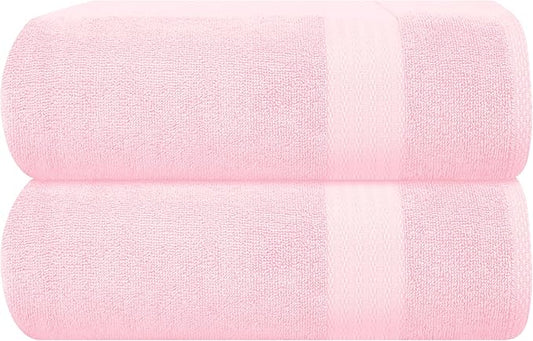 GLAMBURG Premium Cotton Oversized 2 Pack Bath Sheet 35x70-100% Pure Cotton