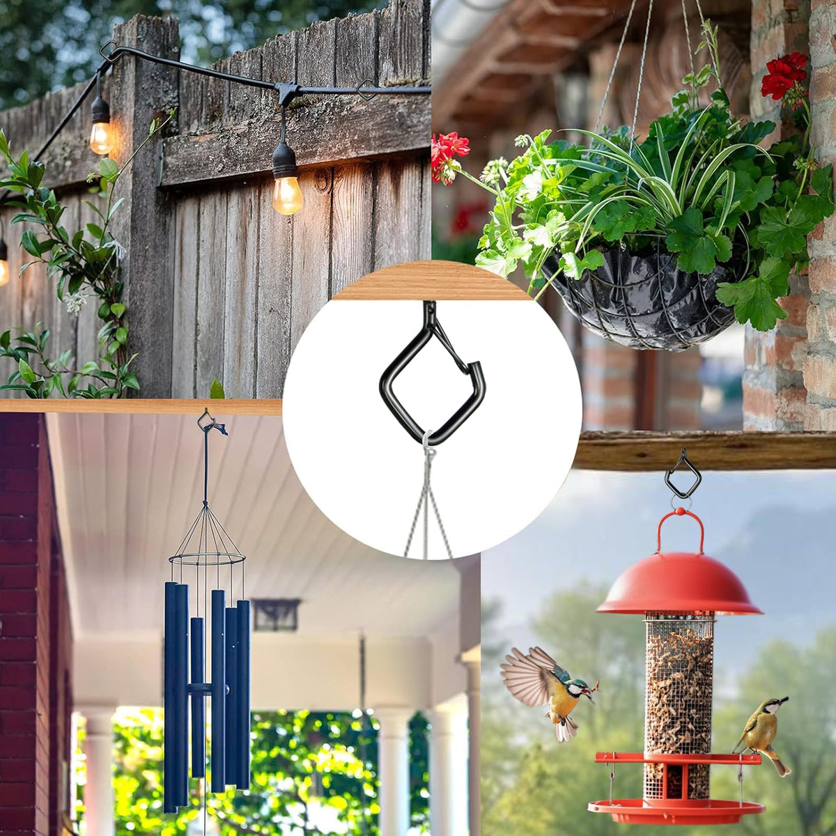 Viweolm 30 Pcs Black Eye Hooks Screw Heavy Duty,Ceiling Hooks for Hanging Plants,String Lights,Cup,Wind Chime,Bird Feeders. Plant Hanger Indoor&Outdoor