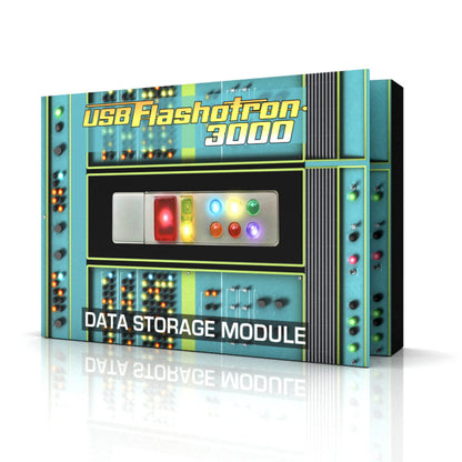 Retro USB Light Up Memory Stick, Flash Drive w/LED 1950's Retro Sci-fi Space Age Action and Totally Cool Storage/Gift Box (Matte Finish)