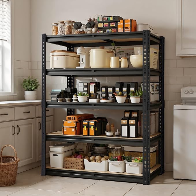 Garage Storage Shelves, 72''H Shelving Units and Storage, 2400 LBS Heavy Duty Shelving, Metal Garage Shelves for for Basement, Warehouse, Pantry, Closet, Kitchen