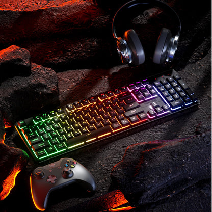 Redragon K521KS Wireless Gaming Keyboard, Tri-Mode BT/2.4G/USB-C RGB Mechanical Feeling Keyboard with Multimedia Keys, 4000mAh Battery, Anti-Ghosting, Compatible with PC - Upgrade