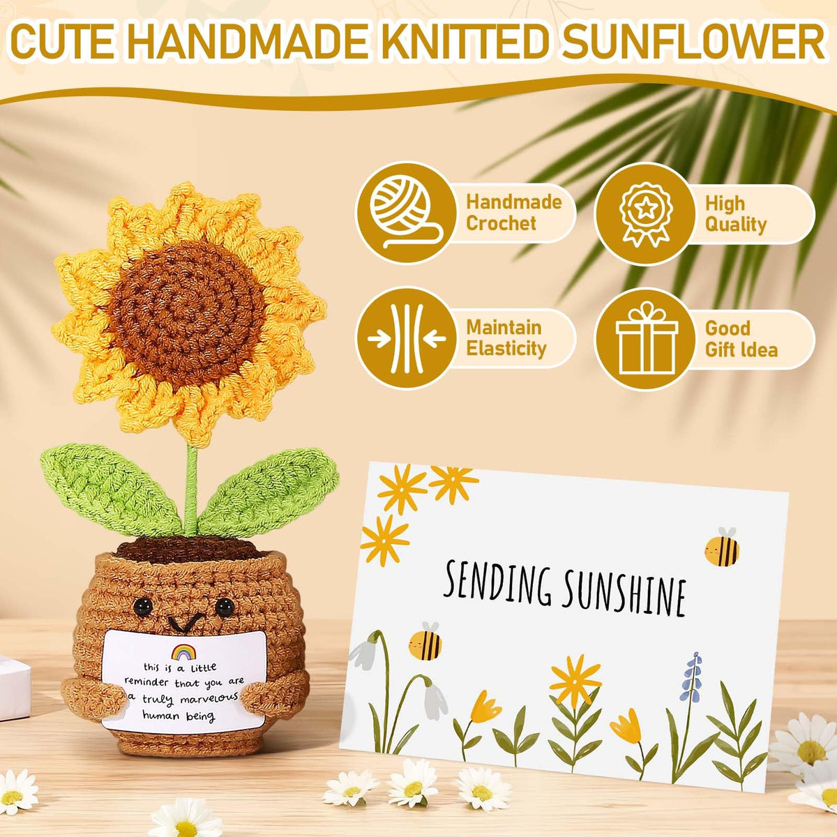 Self Care Gifts for Women Gift Baskets，Sending Sunshine Thinking of You Care Package Spa Gift Sets, Birthday Christmas Gifts for Women Best Friends Mom Sister Wife Grandma Her - Ivory