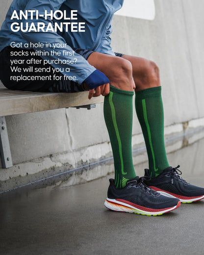 DANISH ENDURANCE Running Compression Socks, Flight Socks, 21-26mmHg, Graduated, for Men & Women, Unisex, Black, 43-47