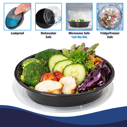 Ruthy's Outlet Meal Prep Containers with Lids, Food container bowl - BPA-Free, Stackable, Freezer & Dishwasher Safe, Reusable Food Storage for Lunch, Portion Control & Meal Prep (15 Pack, 32 oz)