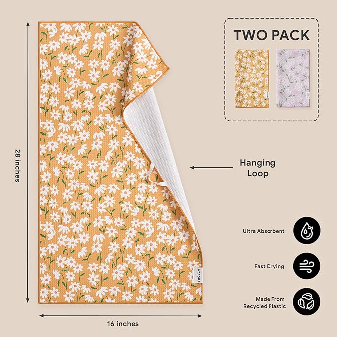RECYCO Waffle Kitchen Towel Set of 2