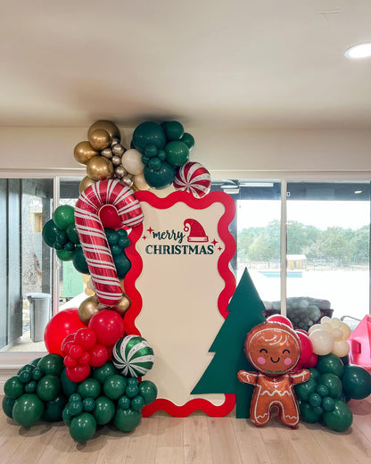 Christmas Latex Balloons, 50pcs 12 Inches Red Green Gold Balloons with 1 Ribbon for Christmas, Birthday Party Decorations