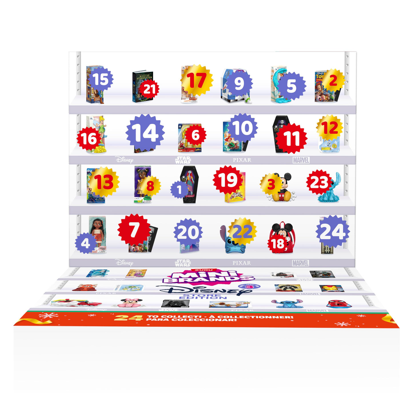 Disney Advent Calendar by ZURU Mini Brands Limited Edition Advent Calendar, 24 Days of Suprises, Mini Figures, Fun Christmas Toys for Kids, Best Gift for Girls and Boys Ages 3+