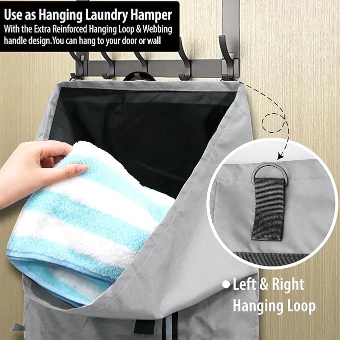 BeeGreen Grey-Laundry-Bag-Backpack-Extra-Large-Heavy-Duty, 125L Portable Travel