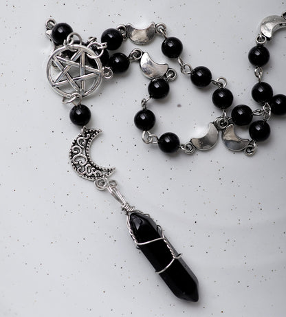 Sacina Gothic Emo Grunge Crescent Moon Choker Necklace, Moon Sun Pendant, Gothic Goth Necklace, Halloween Christmas Jewelry Gift for Women