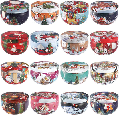 YOROXRG 16 Pack Christmas Scented Candles Gift Set 2.5oz Strong Fragrance jar Candles Natural Soy Wax Candles Portable Travel Tin Jar Candles Gifts for Home Scented Decoration Birthday Valentine'sDay
