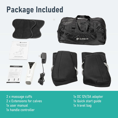 QUINEAR Leg Massager with Heat and Air Compression,Foot and Calf Massager for Circulation and Pain,Compression Boots with 3modes and 3 Intensities,Gift for Dad Mom