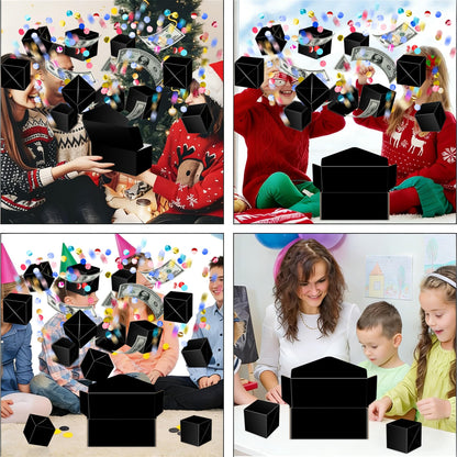 ysmile Surprise Box Gift Box for Cash Gift, DIY Explosion Money Box for Boy Girl Men Women Birthday Anniversary Pop Up - Black