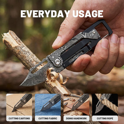 9-in-1 EDC Mini Multitool Knife, Folding Utility Knife, Screw Wrenches, Bottle Opener, Screwdriver, Small Pocket Knife For Outdoor, Camping, Hiking, Gifts For Men Women