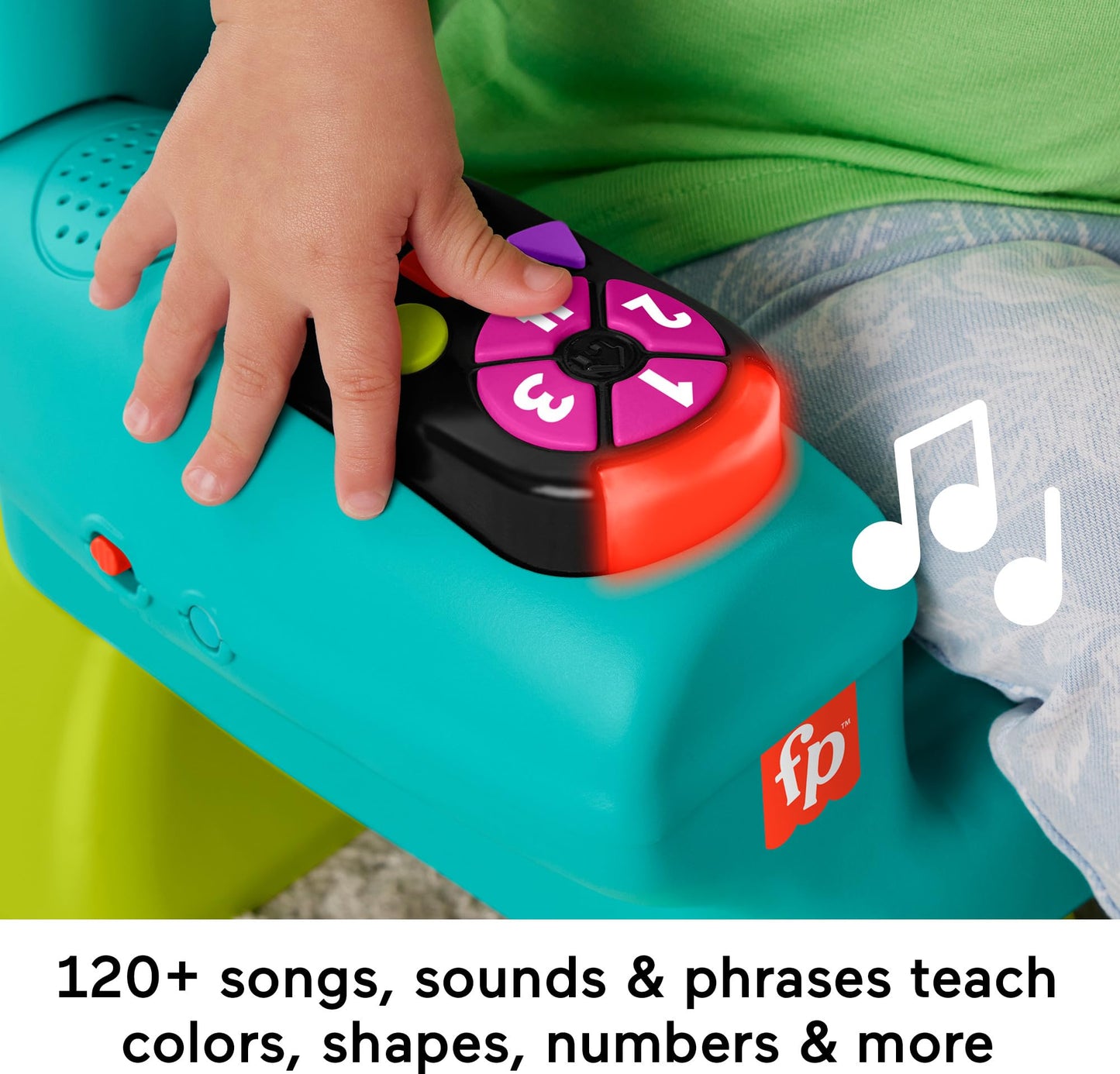 Fisher-Price Laugh & Learn Toddler Learning Toy Smart Stages Chair with Music Lights & Activities for Ages 1+ Years, Teal, HTW90