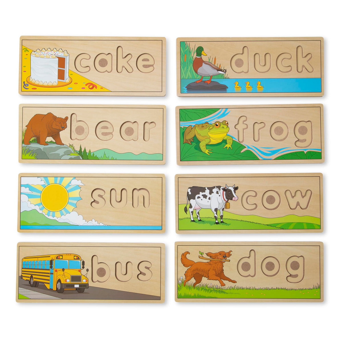 Melissa & Doug See & Spell Wooden Educational Toy with 8 Double-Sided Spelling Boards and 64 Letters Preschool Learning Activities, See & Spell Learning Toys for Kids Ages 4+