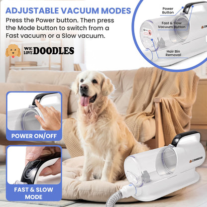 We Love Doodles 11-in-1 Dog Grooming Vacuum - Professional-Grade Dog Clippers, Lightweight Pet Vacuum Grooming Kit for Dogs at Home, for Long Hair & Non Shedding Dogs, Goldendoodles & Poodles