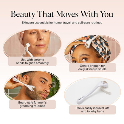 Kitsch Derma Roller – Skin Care Tool & Face Roller for Boosting Absorption of Serums & Oils - Beard Derma Roller for Men - Easy-to-Use Beauty Roller for Skin, Beard & Hair Growth