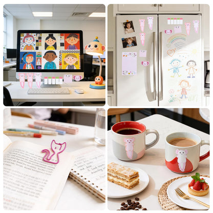 11 in 1 Pink Axolotl Stationery Gifts Set School Supplies for Kids, Kawaii Stationery Kit Axolotl Office Supplies with Pencil Case, Pens & Sticky Notes Set Correction Tape Ruler Utility Knife Cat Clip