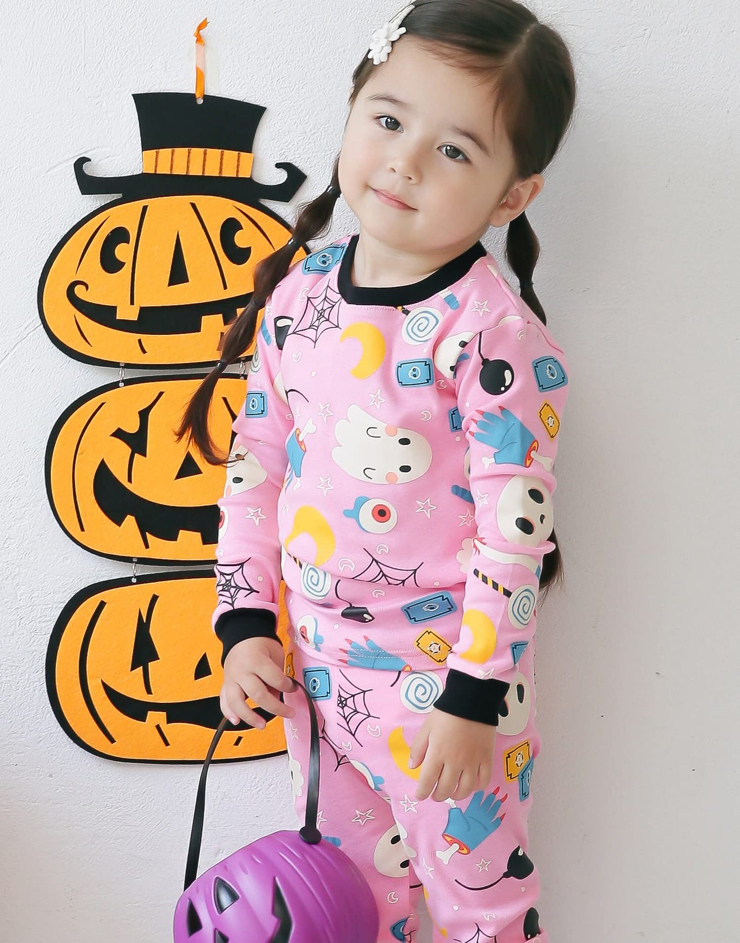 VAENAIT BABY Infant Kids Toddler Junior Halloween Novelty Pajama Set Horror Night Pink L