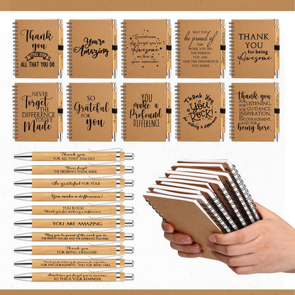 Tellingyou 20 Pcs Bulk Employee Appreciation Gifts Notebook with Pens Teacher Nurses Appreciation Week Gifts Thank You A6 to Do List Notebook for Team Office Coworker Staff Graduation