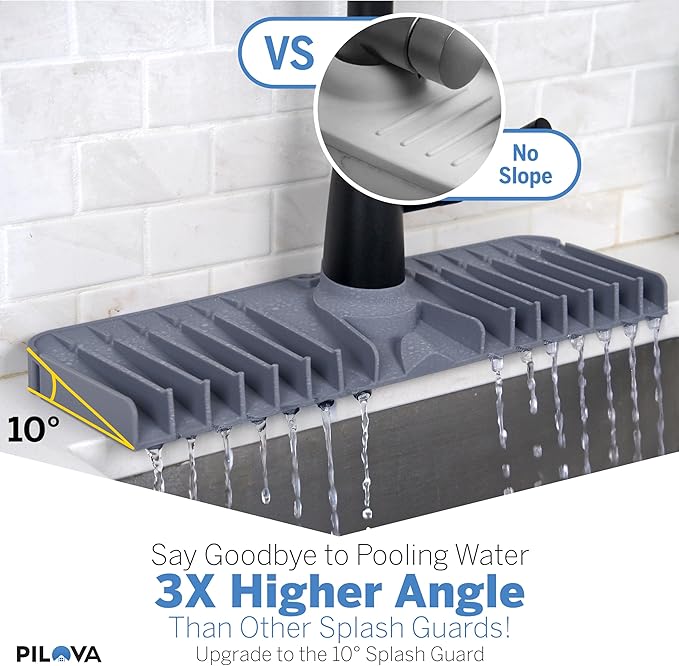 Premium Kitchen Sink Splash Guard – 18" x 5.7" Silicone Faucet Mat