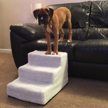Me and My Easy Climb Fleece Covered Pet Stairs - Grey