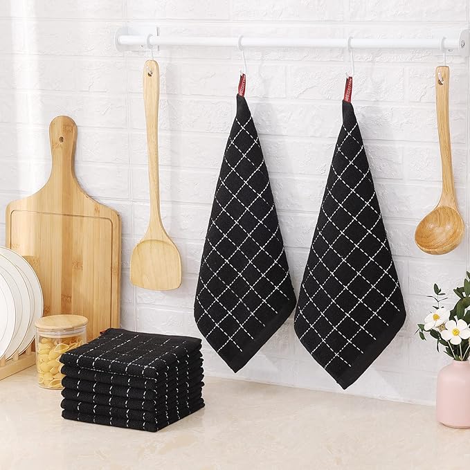Mordimy 100% Cotton Terrycloth Kitchen Towels and Dishcloths Sets, Soft and