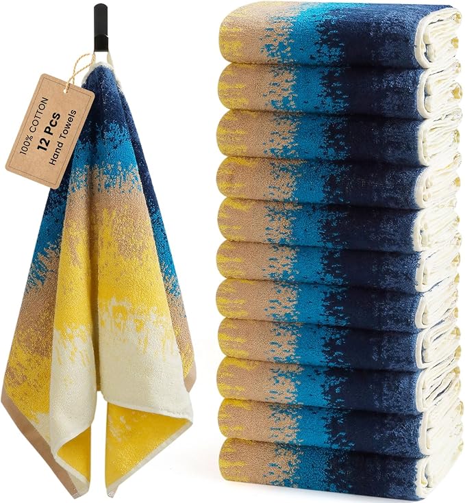 SEMAXE Hand Towels for Bathroom, 100% Cotton Towels