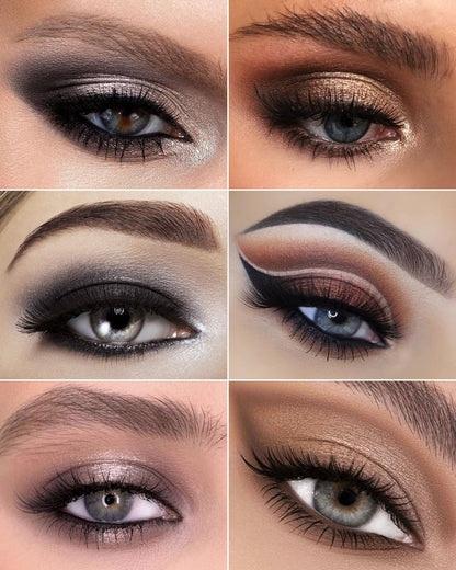 HOOMUSS Black Smoky Eye Shadow Palette 8Color Dark Grey Smokey Eyeshadow for Goth Makeup Black Silver White Gray Shade for Halloween (BlackS)