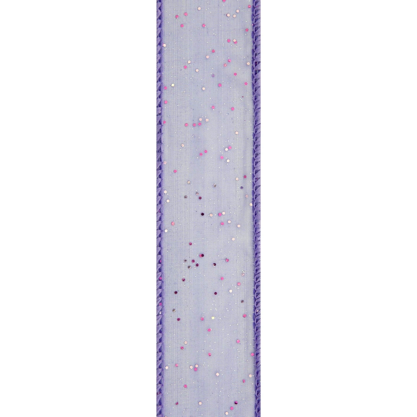 Offray Wired Edge Cosmic Glitz Craft Ribbon, 1 1/2-Inch x 9-Feet, Grape