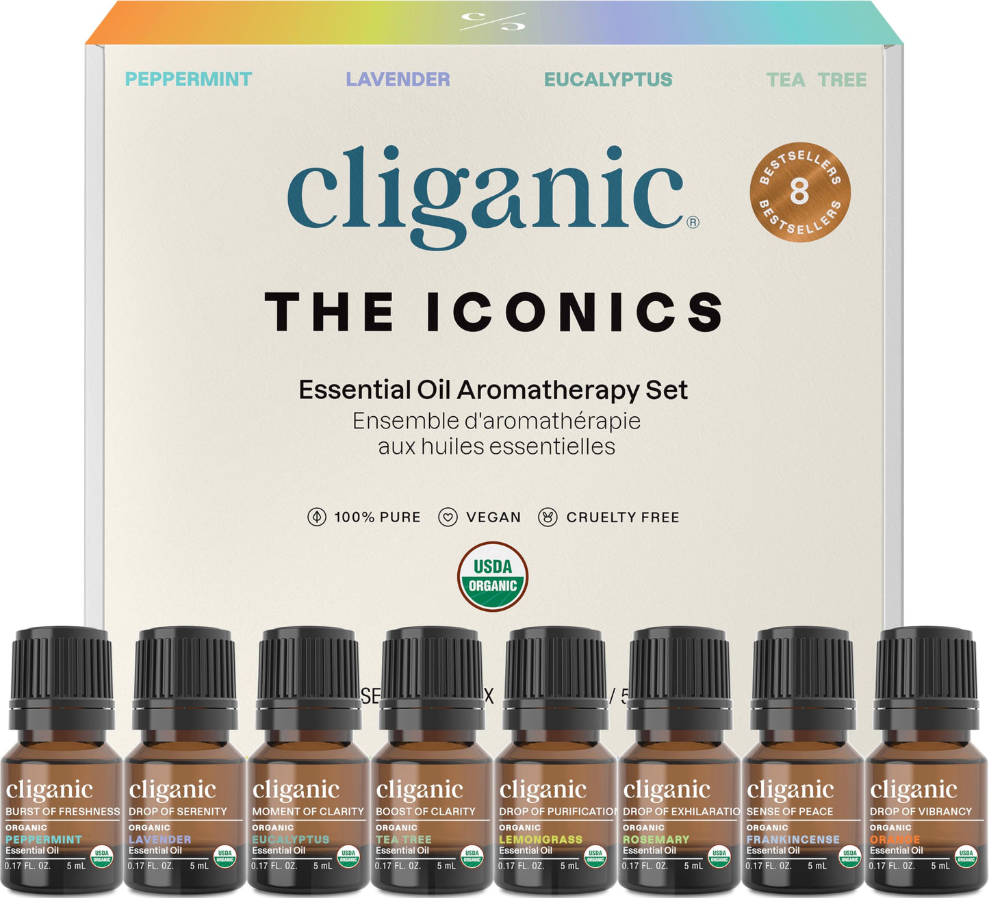 Cliganic Organic Aromatherapy Set (8 Pack)
