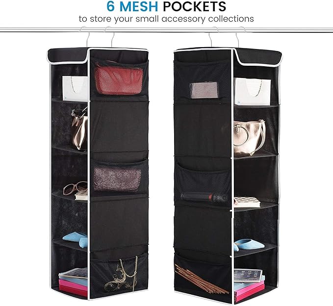 ZOBER Hanging Closet Organizer, 5-Shelf