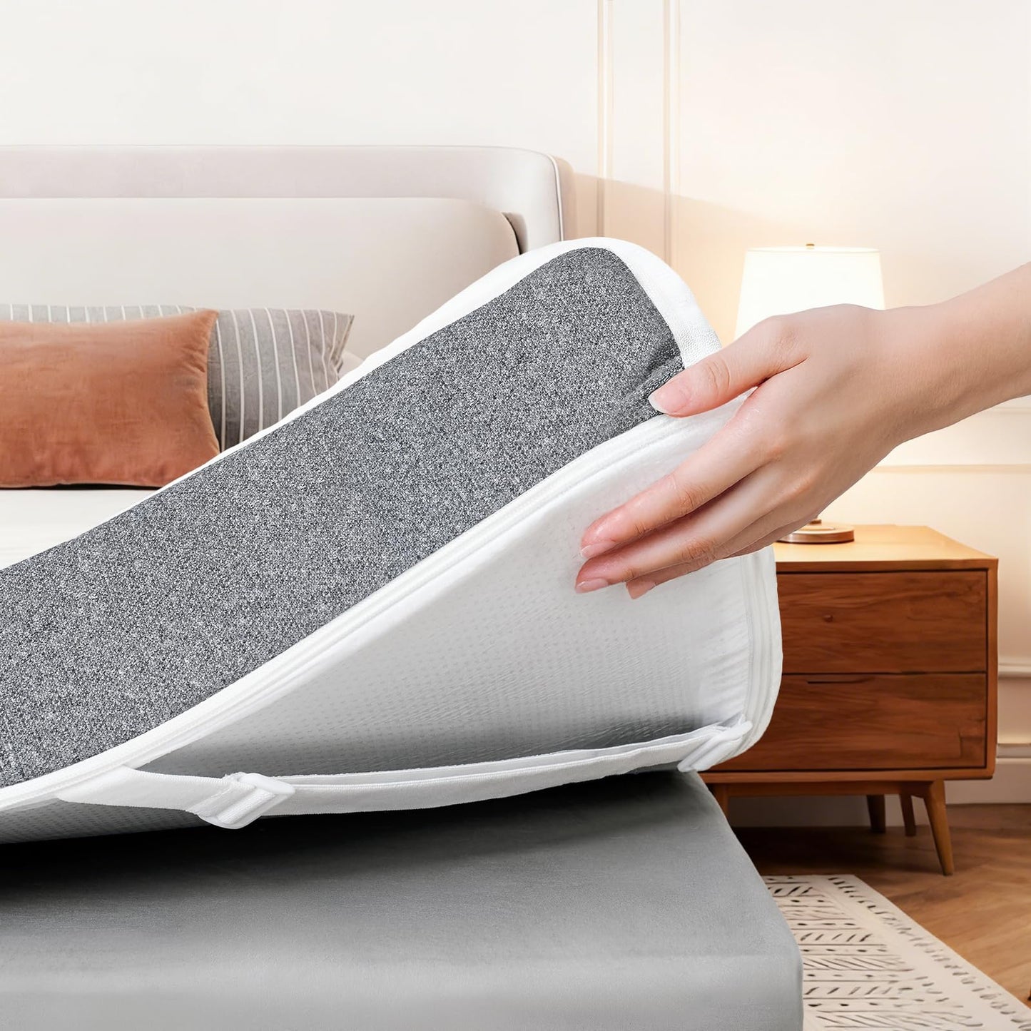 HOMRELEXA Cooling Mattress Topper Twin Size 3 Inch, Cooling Gel & Bamboo Charcoal Memory Foam Mattress Topper for Back Pain Relief, Firm Dual-Layer Foam Bed Pad with Removable Cover College Dorm