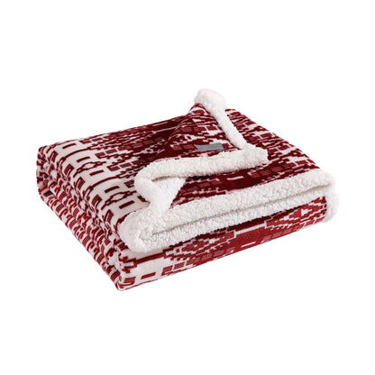 Eddie Bauer - Throw Blanket, Super Soft Reversible Sherpa Fleece Bedding, Cozy Plaid Home Decor (San Juan Red Clay, 50" x 60")