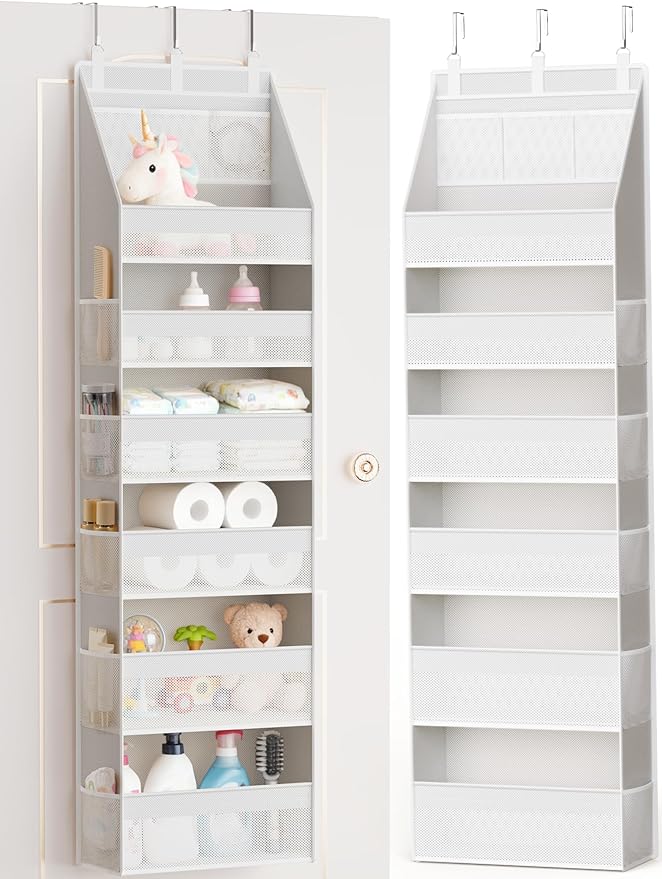 Criusia Over the Door Organizer, Heavy-Duty 6-Shelf Hanging Storage