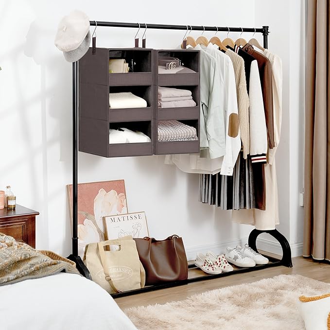 GRANNY SAYS 3 Shelf Hanging Closet Organizers and Storage, Collapsible Closet