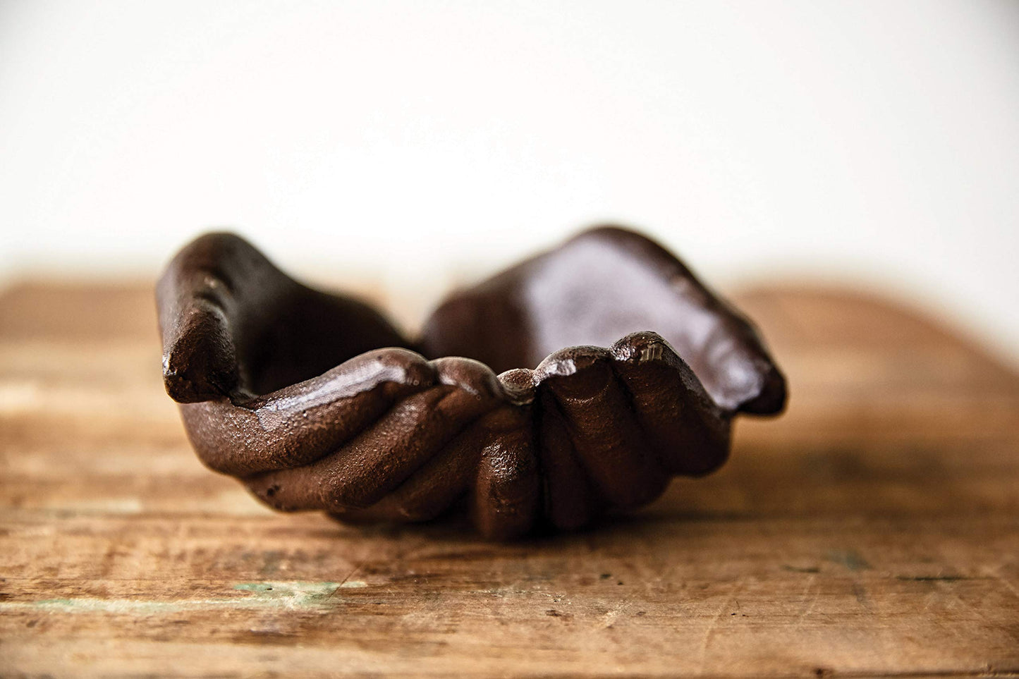 Creative Co-Op Cast Iron Hands Dish with Rust Finish