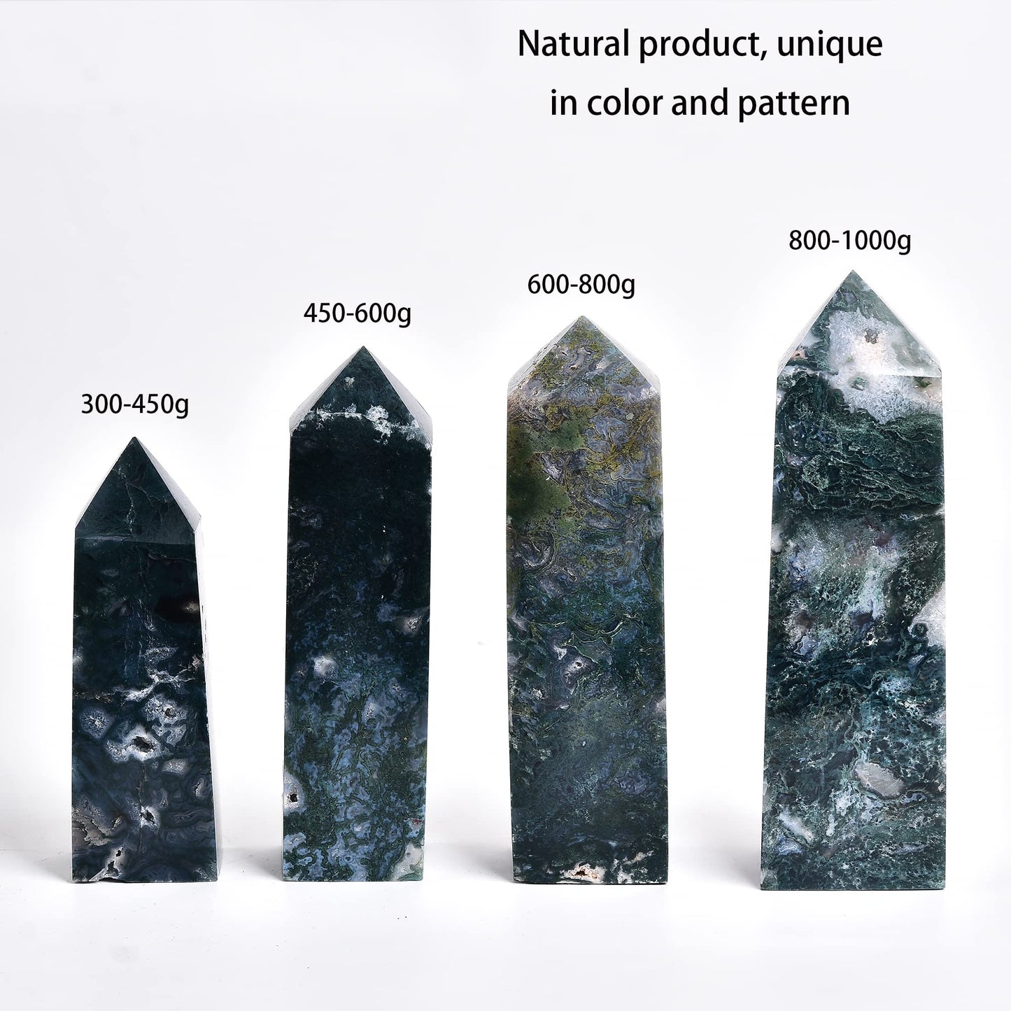 JIC Gem Green Fluorite Crystals Tower Gemstone Tower Wand Quartz Obelisk Healing Crystals Chakra Tower Decor Meditation Reiki 1-1.3 Lbs