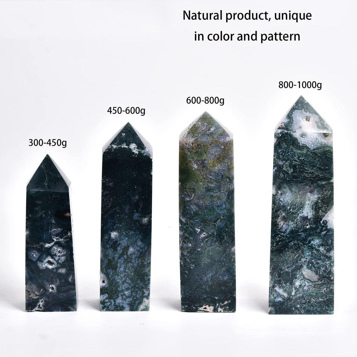 JIC Gem Green Fluorite Crystals Tower Gemstone Tower Wand Quartz Obelisk Healing Crystals Chakra Tower Decor Meditation Reiki 1-1.3 Lbs