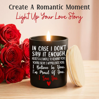 TEEZWONDER Valentines Day Gifts for Her Him - Long Lasting Vanilla Lavender Candle 10 Oz - Romantic Anniversary Wedding Birthday Valentines Gifts for Women Men, Girlfriend Boyfriend Gift Ideas