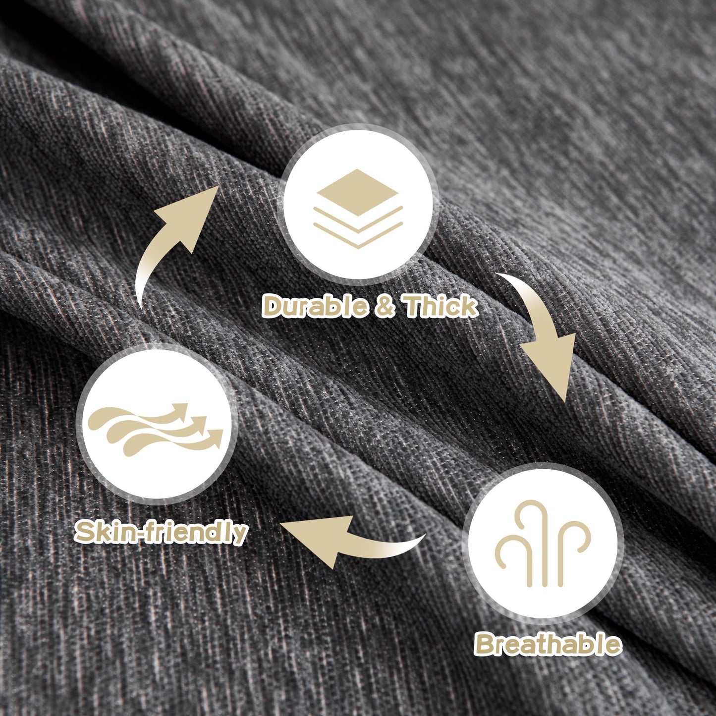 MYSKY HOME Couch Cover for Dogs, Washable Couch Covers, Non Slip Sofa Cover, Couch Cover 2 Cushion Sofa Dogs Furniture Protector with Tassels, Chenille Sofa Slipcover for Pets, 71"x118", Dark Grey