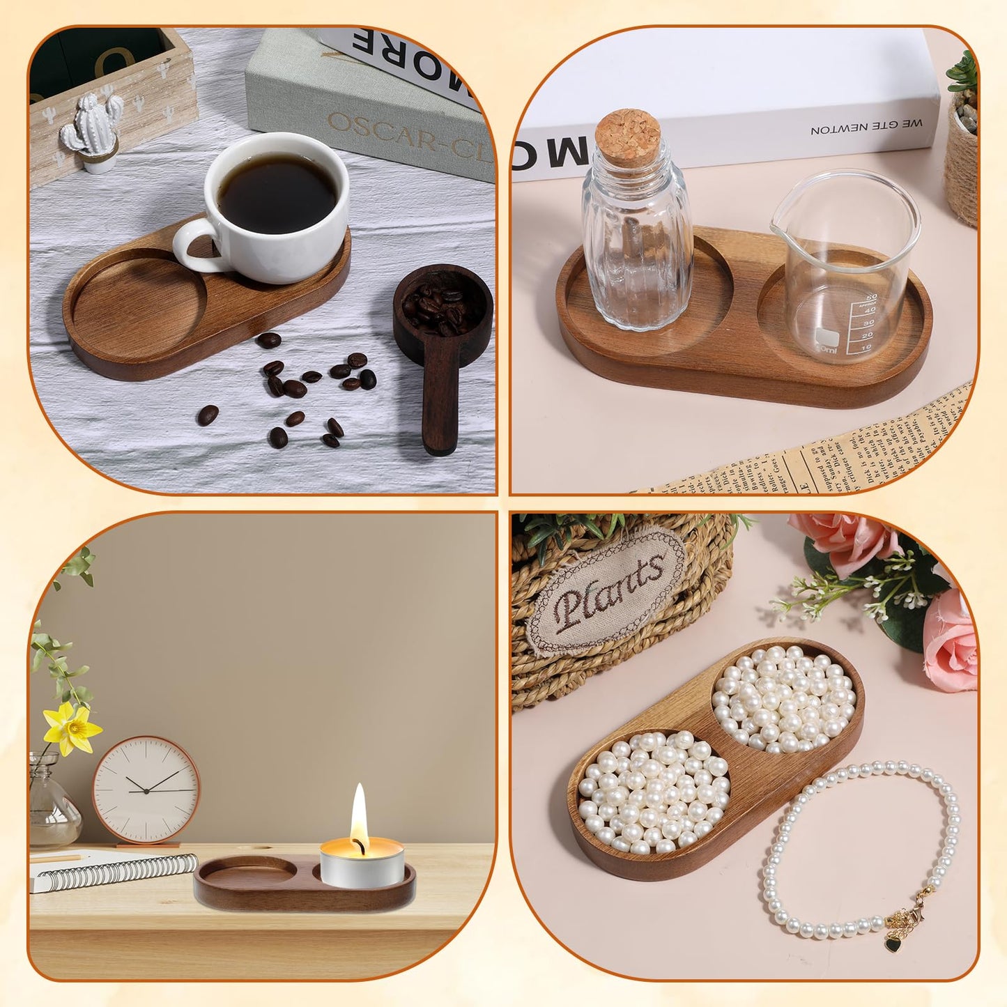 Salt and Pepper Grinder Mill Tray, Salt And Pepper Holder, Acacia Wood Tray, Fit Many Mills & Shakers, Grinder Accessories