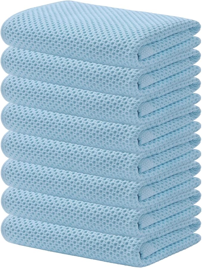 Kitinjoy 100% Cotton Waffle Weave Kitchen Hand Towels