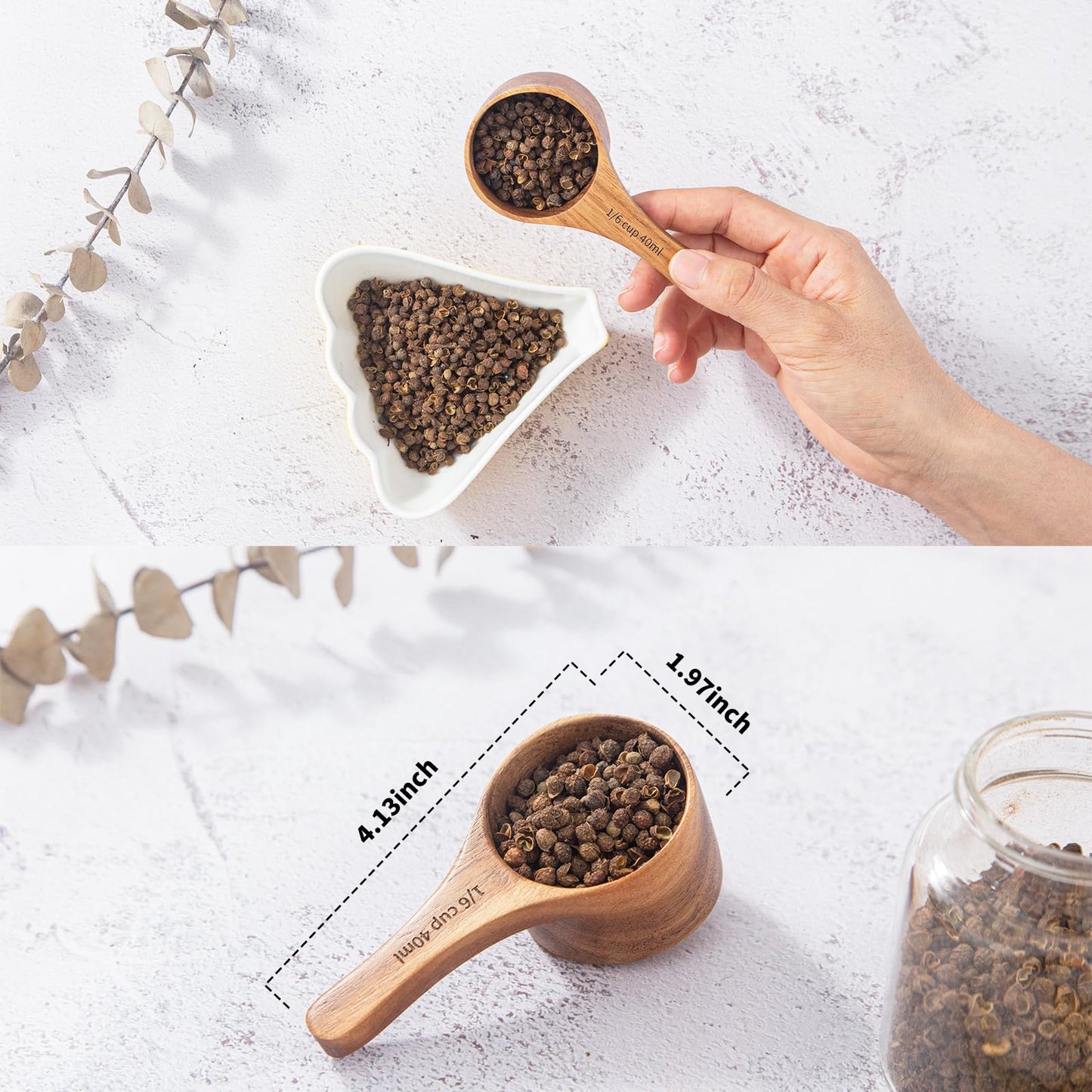 Wooden Scoops for Canisters Wooden Scoops for Jars Measuring Spoons for Ground Coffee Scoop 6pcs Small Wood Scoop Kitchen Scoop Coffee Measuring Spoon for Salt Laundry Detergent -Multipurpose