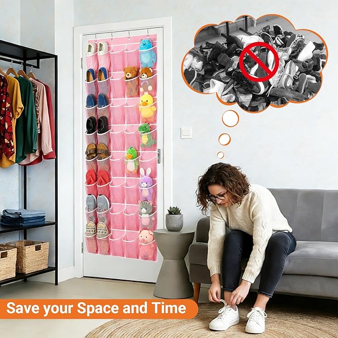 40-Pocket Over the Door Shoe Organizer