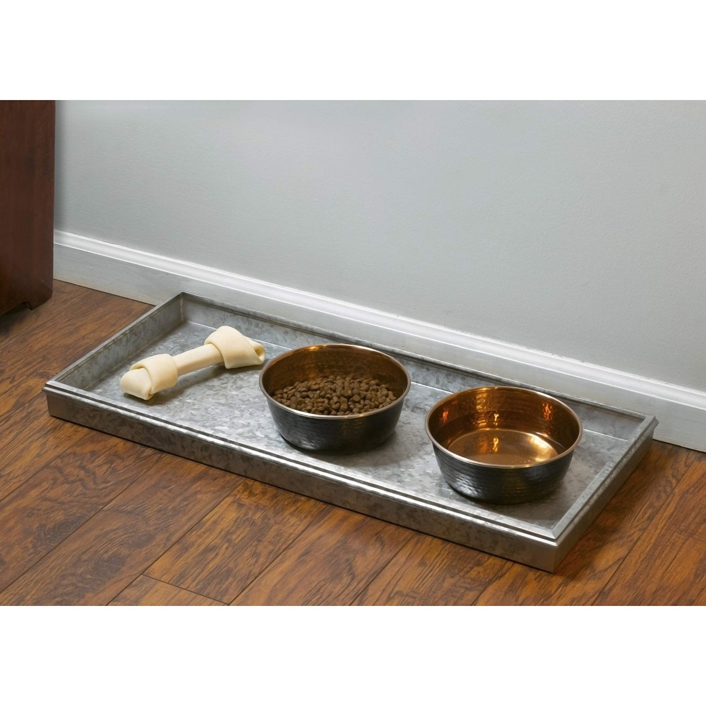 Good Directions Medium Boot Tray, Double Circles Multi-Purpose All Weather Decorative Boot Tray, Shoes, Plants, Garage, Patio Door, Pet Bowls, 30 inch Entry Indoor Shoe Tray, Galvanized Gray