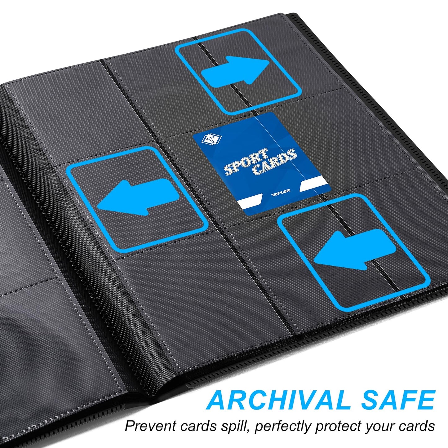 Trading Card Binder 9 Pocket, 360 Pockets Collectible Trading Card Album, Sports Card Binder for Standard Cards, Side Loading Card Folder for MTG Sports Baseball TCG Football Basketball Cards Black