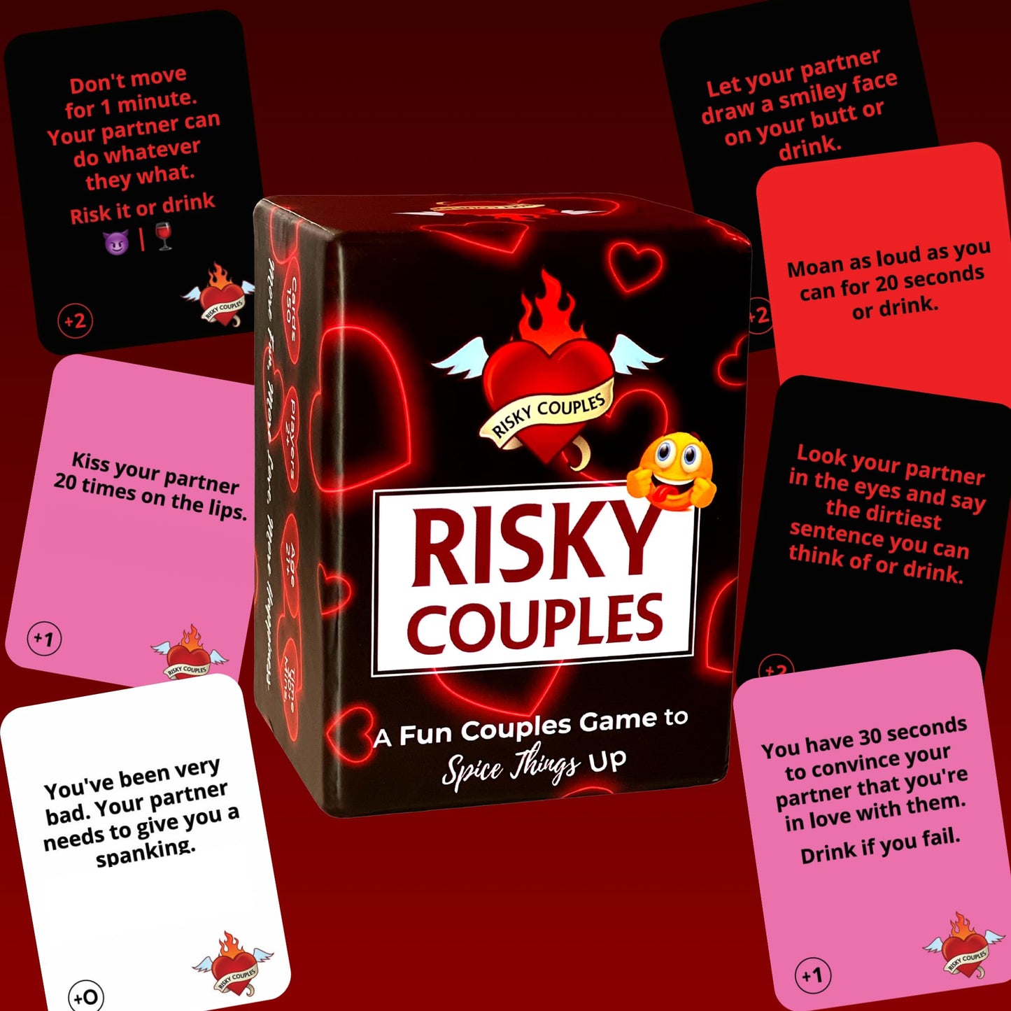 RISKY COUPLES | Couples Card Games for Date Night: 150 Questions & Challenges for Your Partner | Romantic Card Game for Anniversary, Valentines, Birthday, or Bridal Party